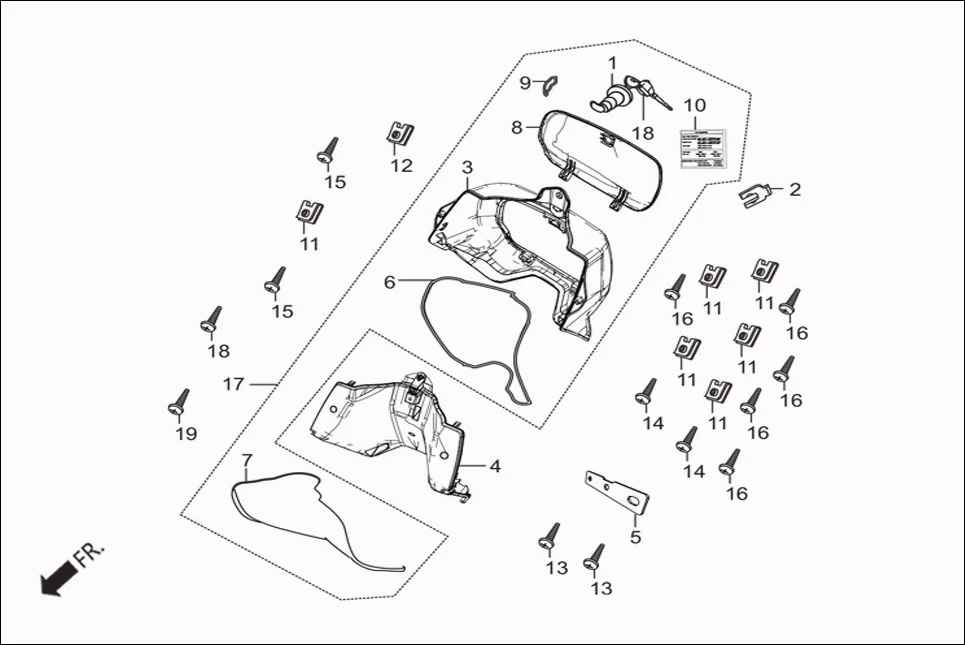 FOP-2 FR. INNER BOX (OPTIONAL) assembly diagram for Hero Maestro EDGE 125 (May,2019)