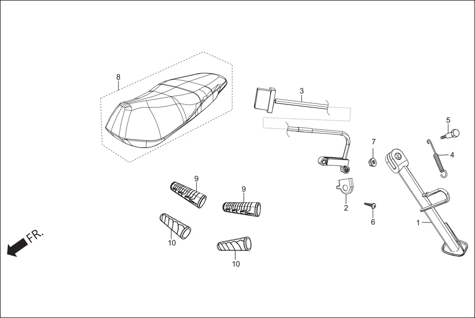 FOP-4 SIDE STAND COVER ASSY. SEAT (OPTIONAL) assembly diagram for Hero Maestro EDGE 125 (May,2019)