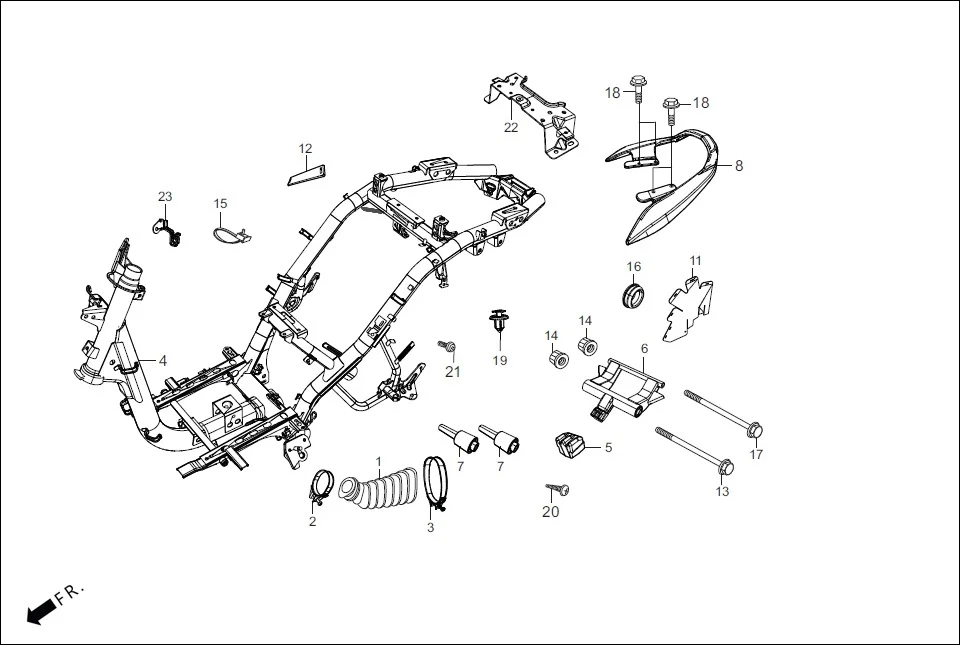 F-23-DRUM FRAME BODY diagram showing 90672-KPL-901