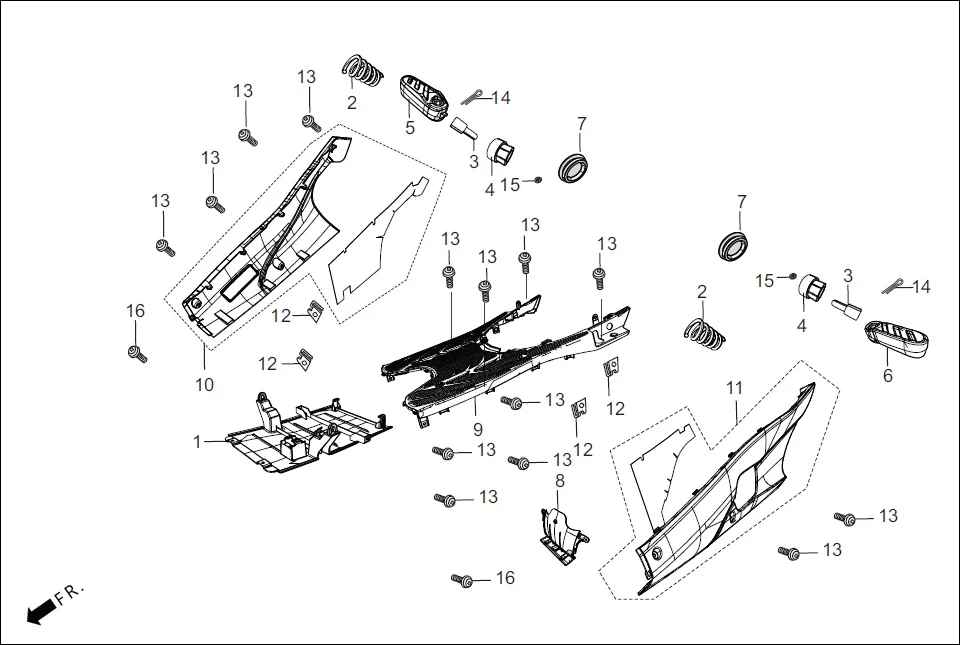 F-7-DRUM FLOOR PANEL diagram showing 64309-AAW-000