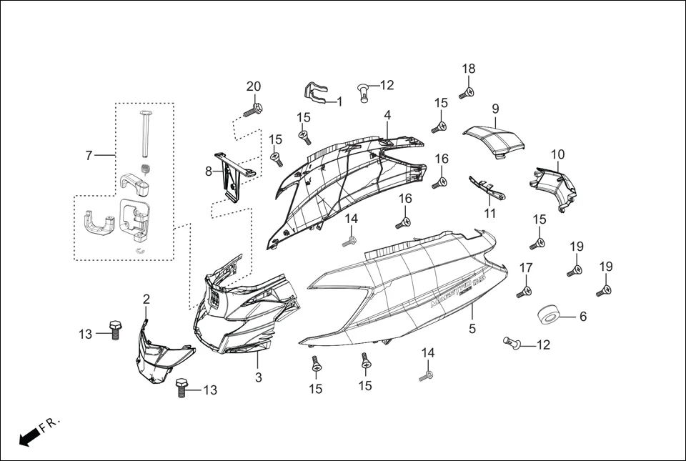 F-8-DRUM BODY COVER diagram showing 93901-22010