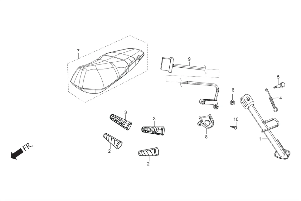 FOP-4 SIDE STAND / COVER ASSY. SEAT (OPTIONAL) diagram showing 93891-05014-18