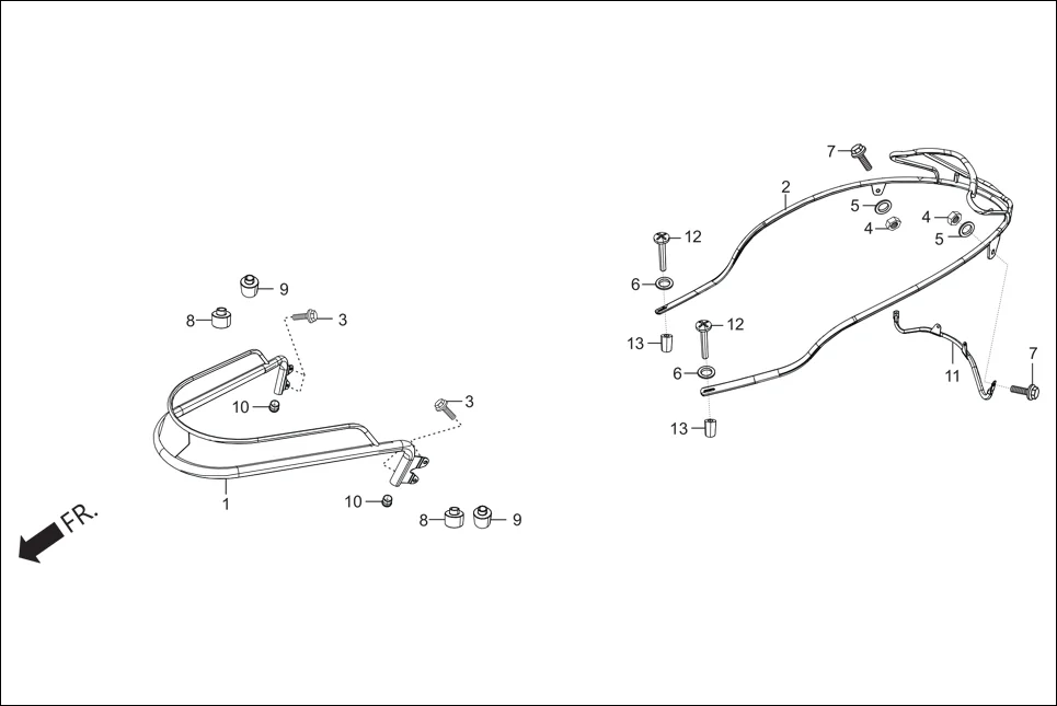 FOP-6A BEADING ASSY. FR./RR. (OPTIONAL) assembly diagram for Hero Maestro EDGE 125 FI (May, 2019)