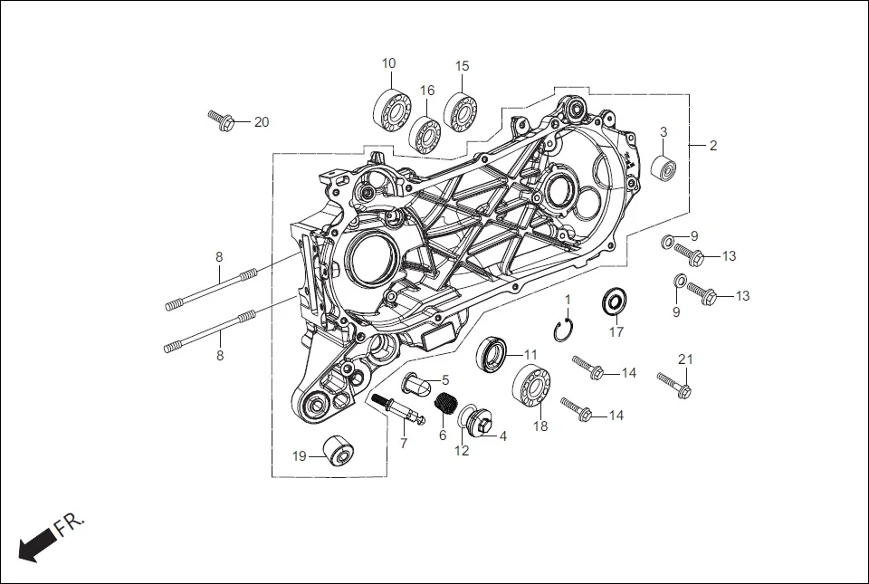 E-15 LEFT CRANK CASE