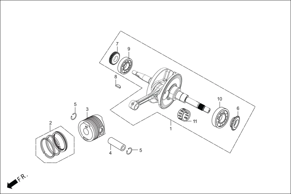 E-16 CRANK SHAFT/PISTON