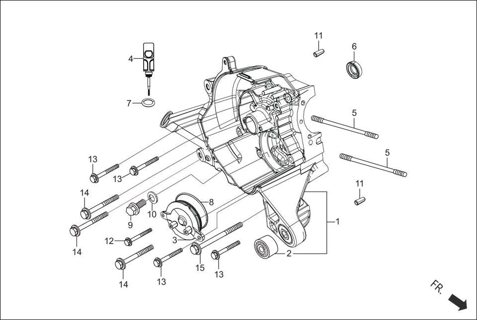 E-7 RIGHT CRANK CASE