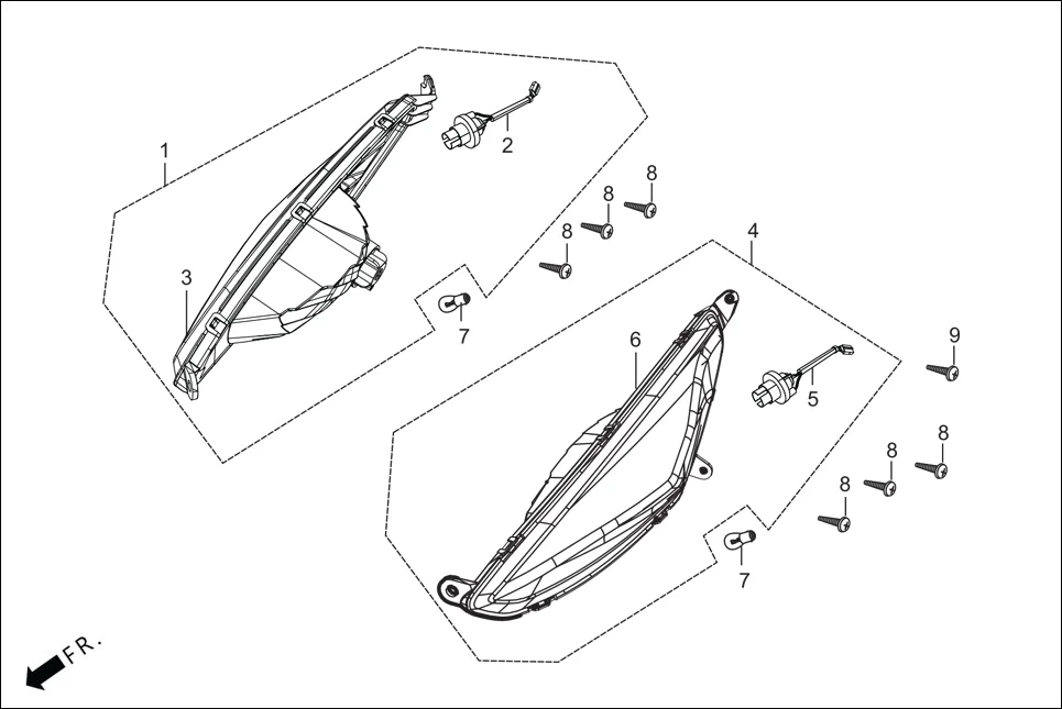 F-19 FRONT WINKER assembly diagram for Hero Maestro EDGE BSVI(Dec, 2021)