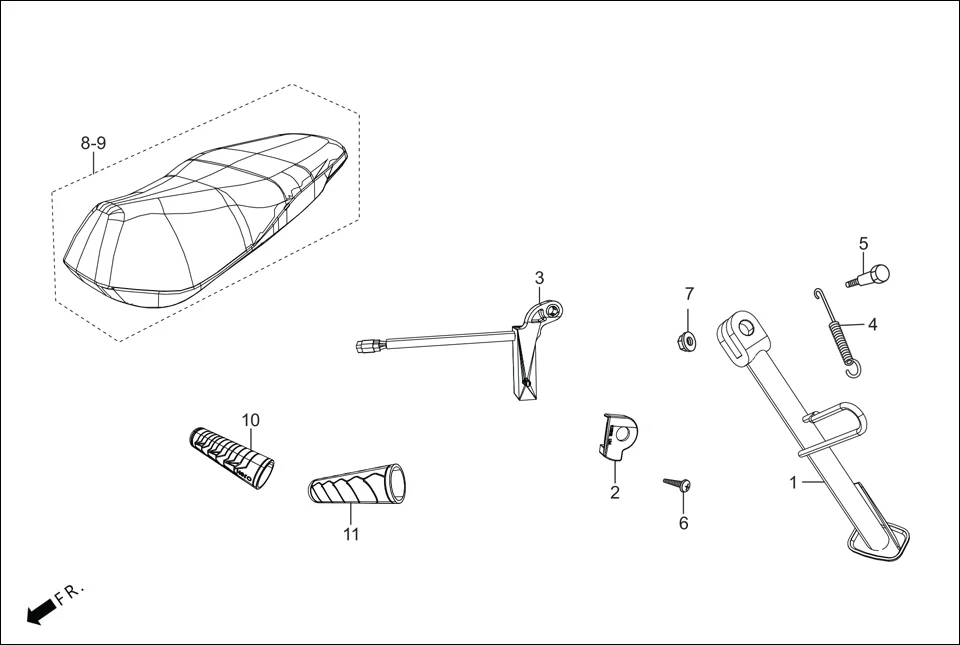 FOP-4 MAGNET HOLDER ASSY./SIDE STAND (OPTIONAL) assembly diagram for Hero Maestro EDGE (OCT, 2021)
