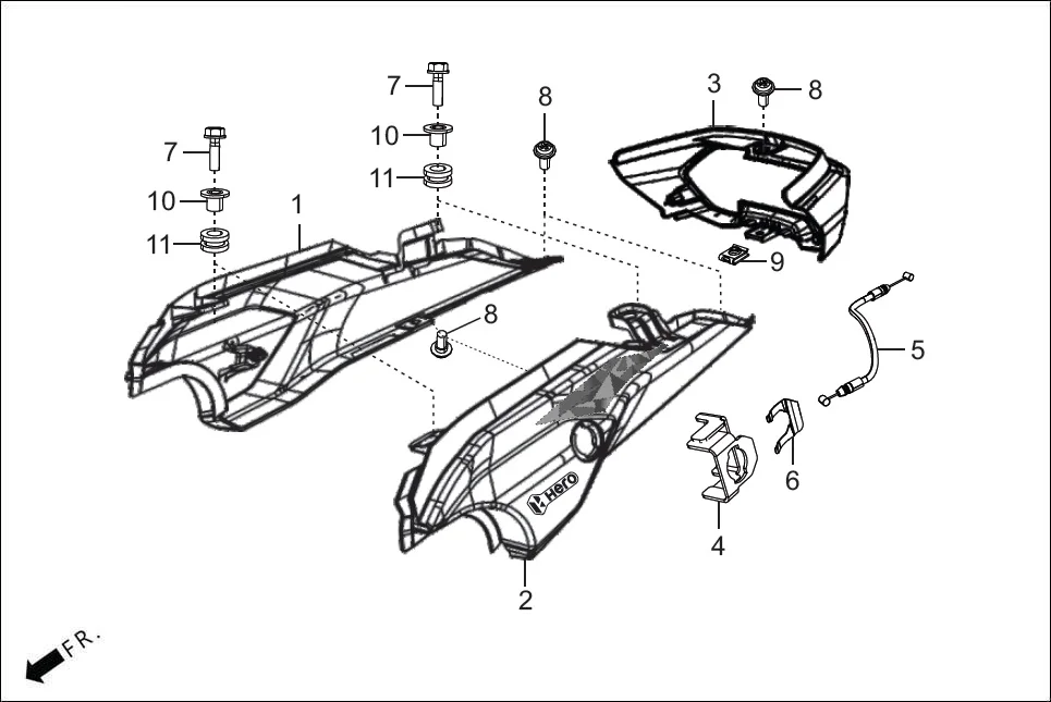 F-10 BODY COVER diagram showing 80111-KVN-900
