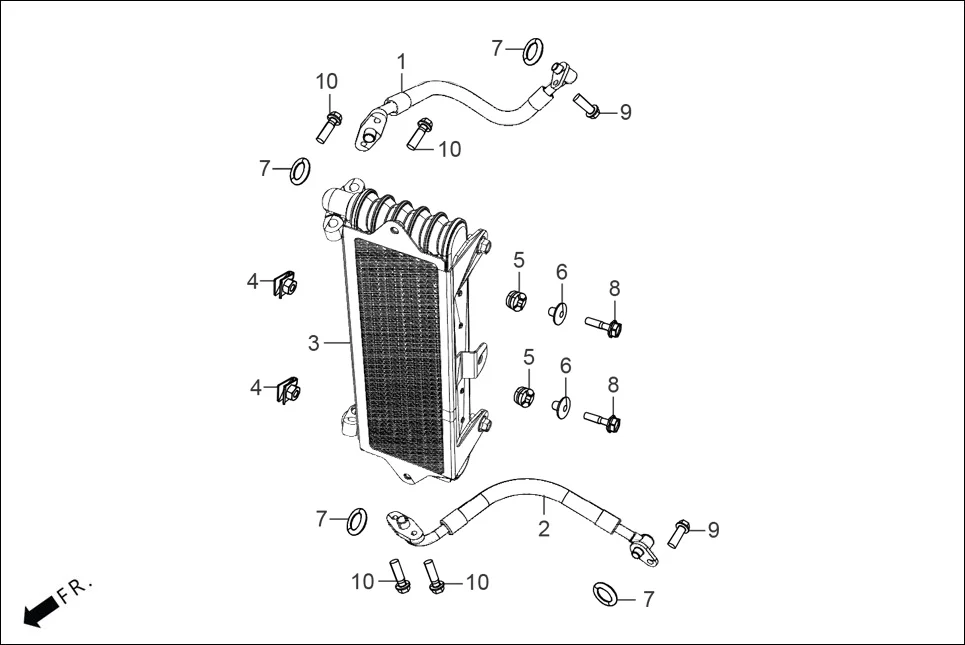F-1C RADIATOR diagram showing 91314-RAA-000