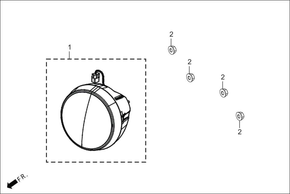 F-1 HEAD LIGHT assembly diagram for Hero THUMBSUP THUNDERWHEEL(Apr.,2025)