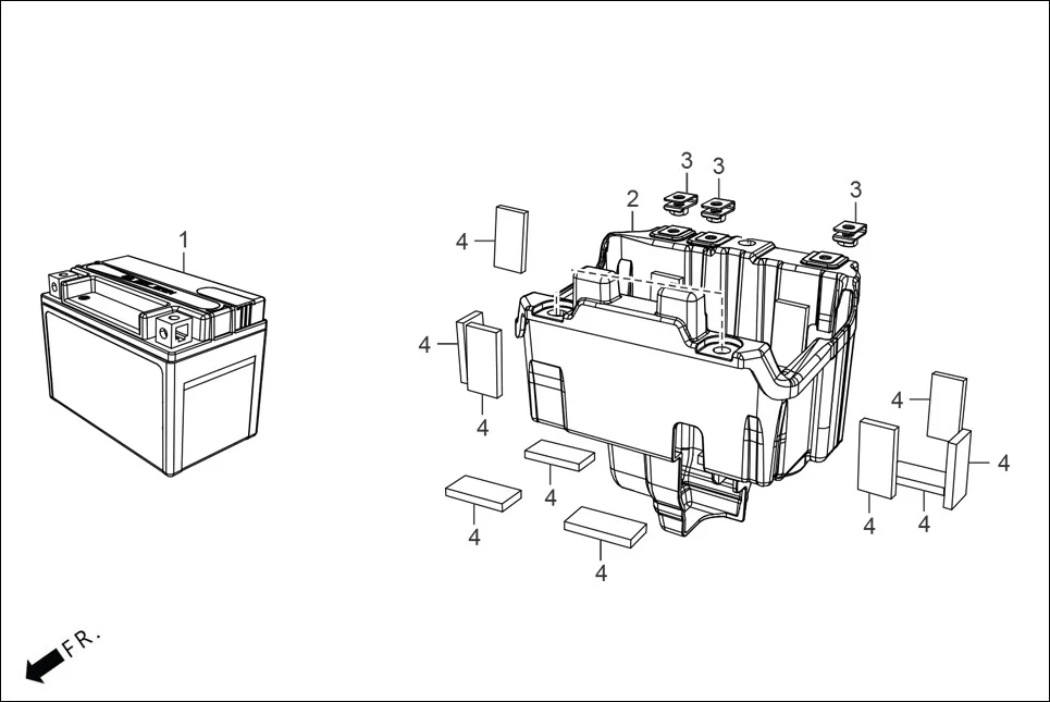 F-24A BATTERY ASSY diagram showing 90311-RAA-000