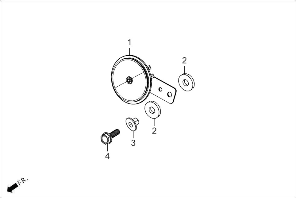 F-25A HORN diagram showing 33714-RAA-000