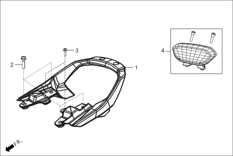 F-25B REAR GRIP diagram showing 50400-ACJ-000W