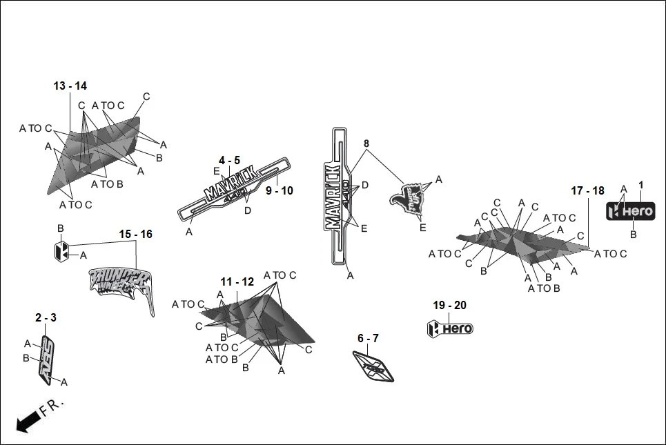 F-27 STRIPE/ MARKS assembly diagram for Hero THUMBSUP THUNDERWHEEL(Apr.,2025)
