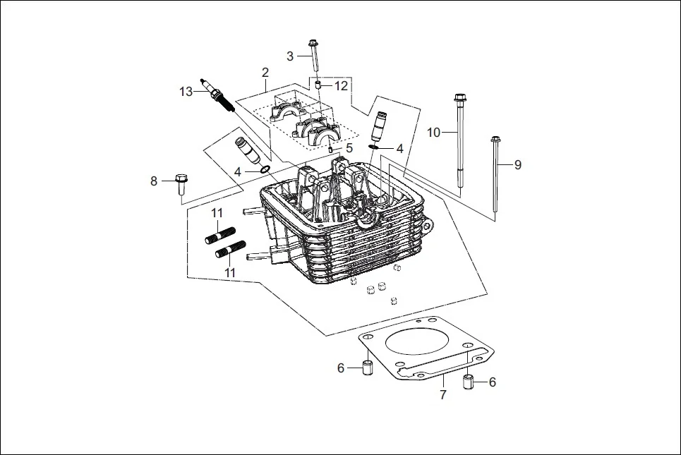 E-1A-N/C-SPOKE CYLN. &amp; CYLN HEAD (CYLINDER HEAD)