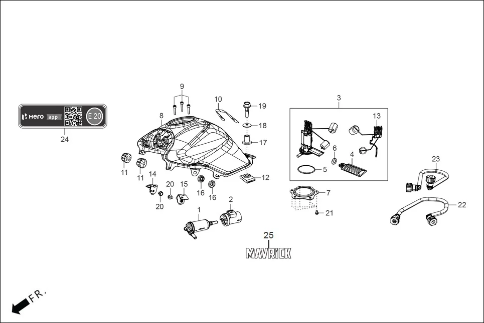 F-11-CON-CAST FUEL TANK /CANISTER/TUBES diagram showing 17520-ACJ-030H