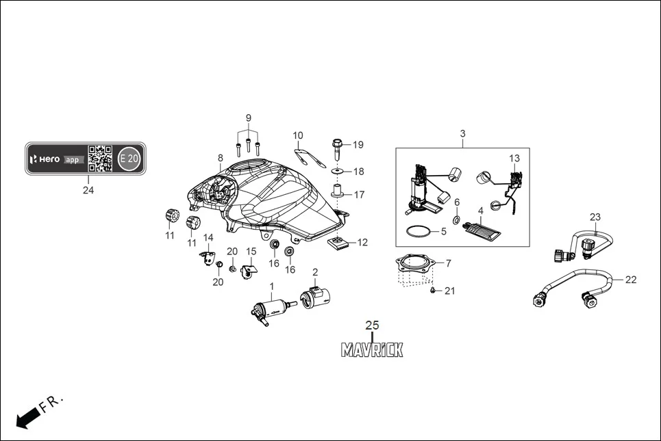 F-11-N/C-CAST FUEL TANK /CANISTER/TUBES diagram showing 17520-ACJ-020C