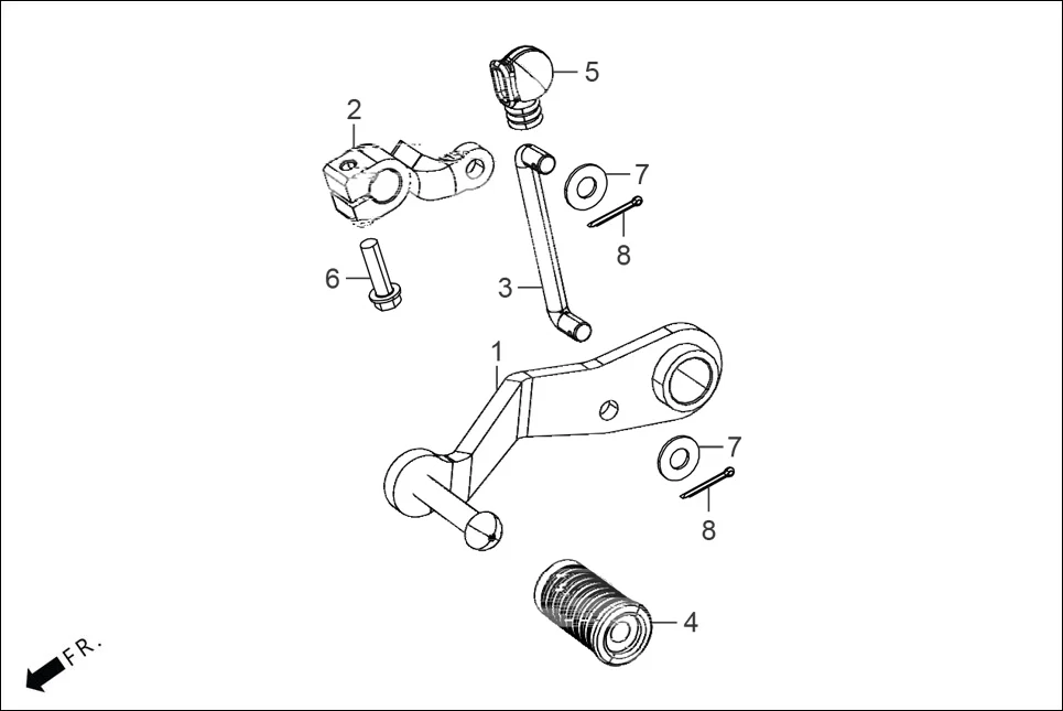F-15A STEP PILLION / HOLDER / BRKT. (PEDAL GEAR CHANGE) diagram showing 24781-RAA-000
