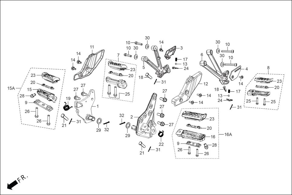F-15 STEP PILLION / HOLDER / BRKT. diagram showing 50612-RAA-000G