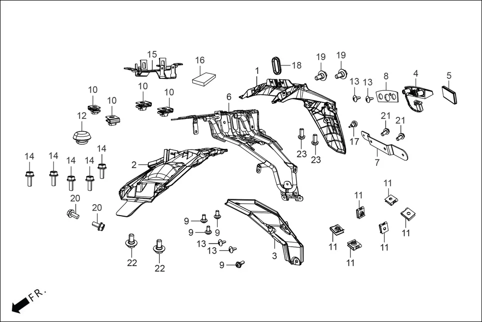F-20 REAR FENDER diagram showing 83407-KCC-902