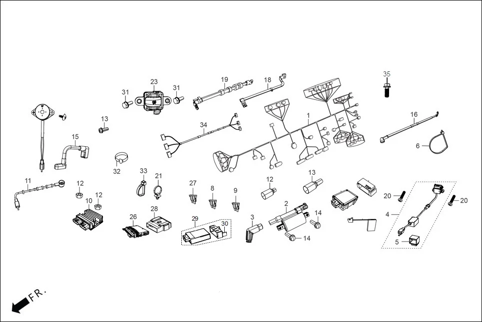 F-24-N/C ELECTRICALS (HARNESS WIRE) diagram showing 31600-RAA-001