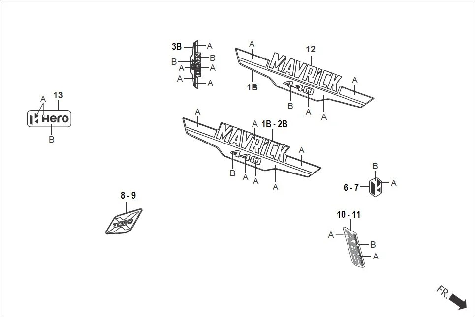 F-27-CON-CAST STRIPE/ MARKS diagram showing 86830-ACJ-010