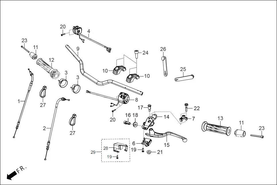 F-3B-CON-CAST HANDLE &amp; HNDL COVER (HANDLE LEVER/SWITCH/CABLES) diagram showing ACAAF0A000000G