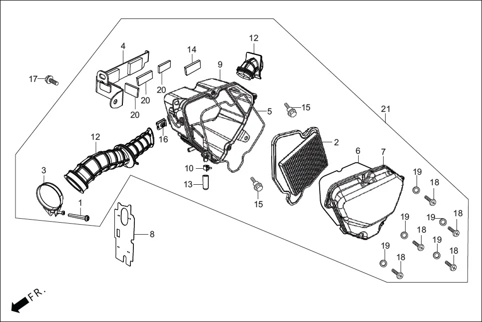 F-15-HMCMM AIR CLEANER assembly diagram for Hero Passion-HZ(May,2023)