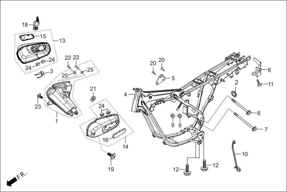 F-25-NCS FRAME BODY/UTILITY BOX diagram showing 50211-KCC-900