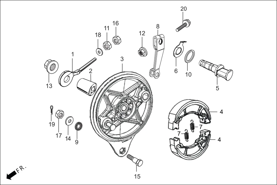 F-10 REAR BRAKE PANEL diagram showing 92811-10000