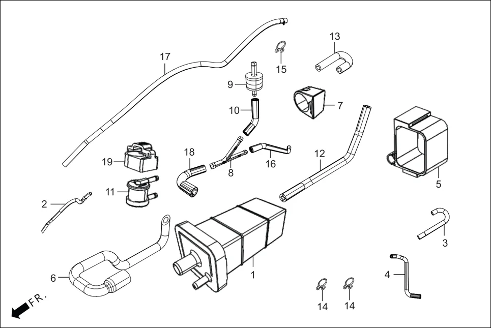 F-13A CANISTER ASSY assembly diagram for Hero Passion XTec (June,2022)