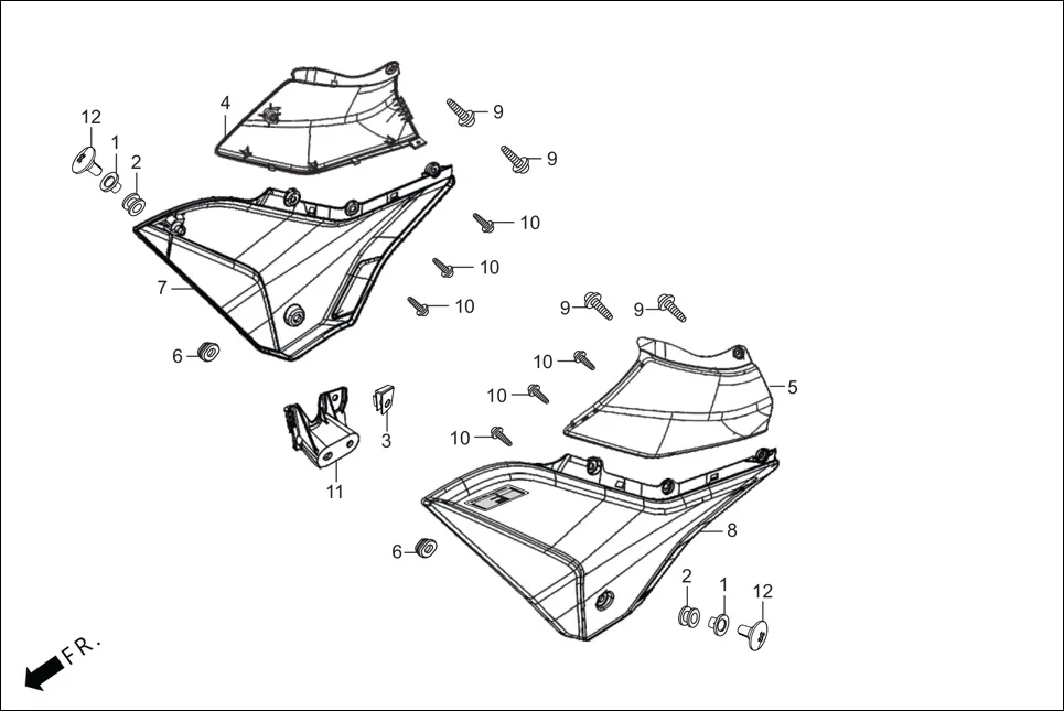 F-14 SIDE COVER diagram showing 90381-AAF-400