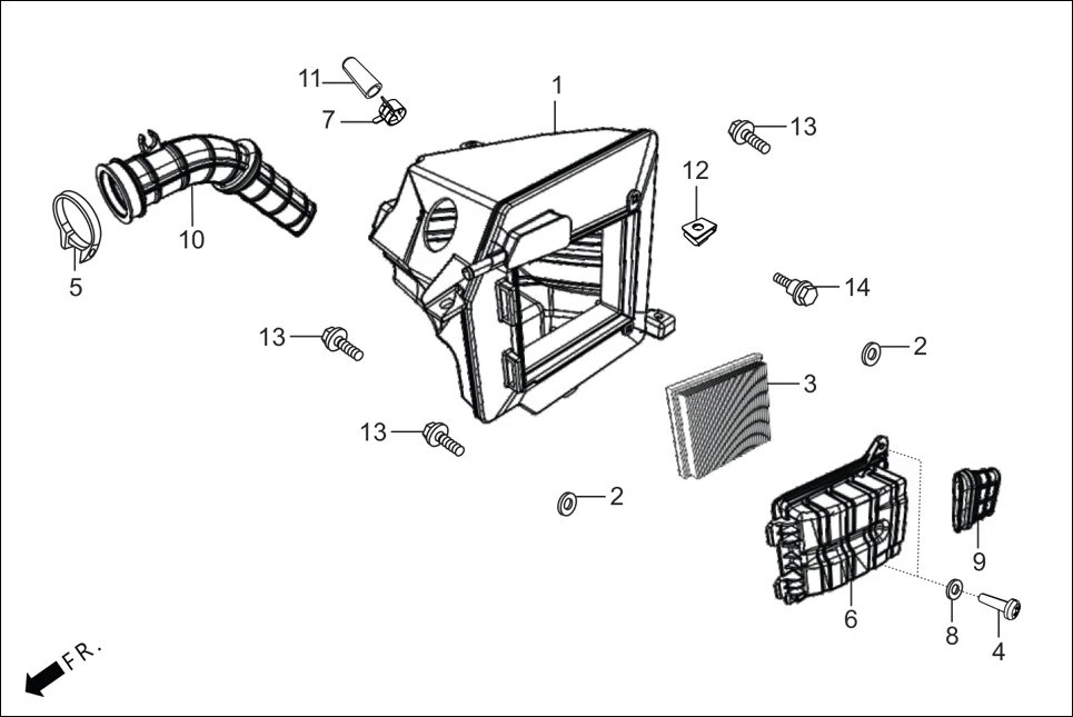 F-15 AIR CLEANER assembly diagram for Hero Passion XTec (June,2022)