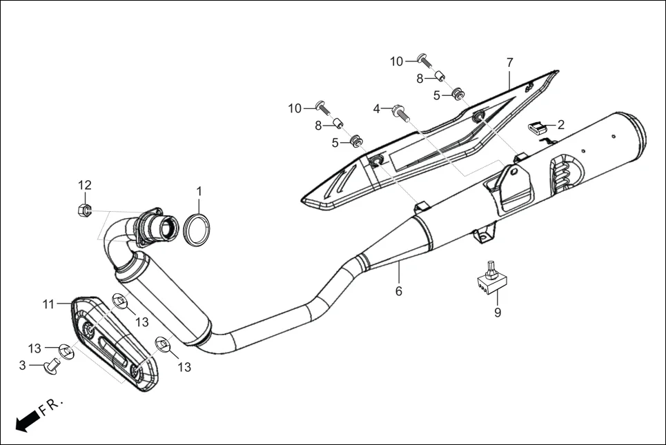 F-16 MUFFLER diagram showing 95701-08016-00