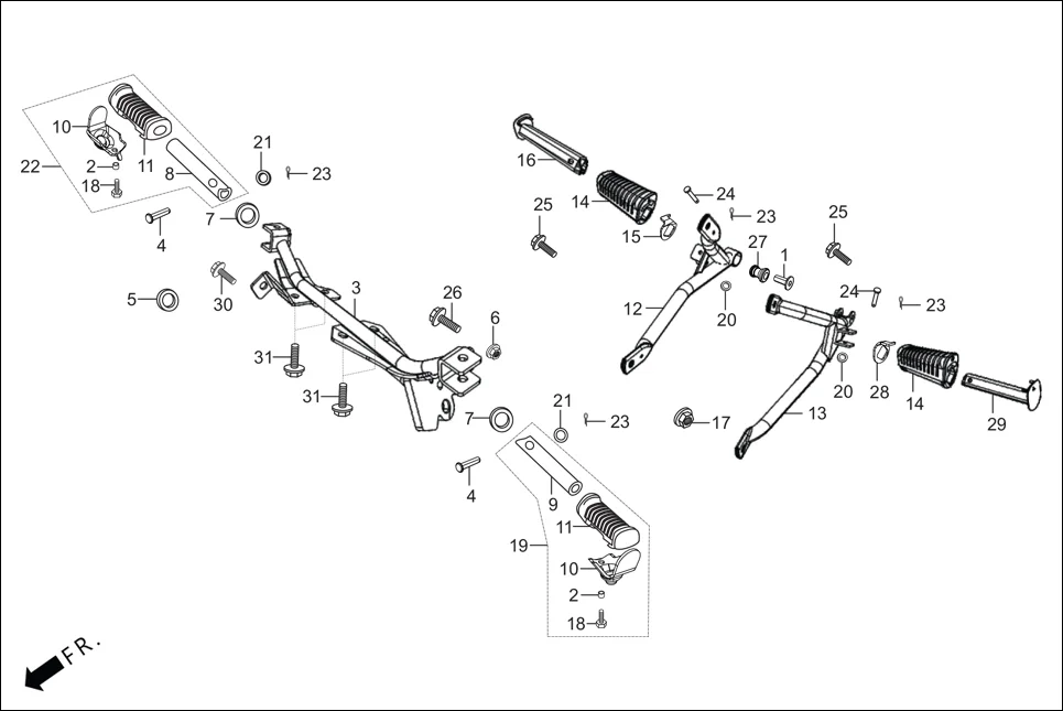 F-17 STEP ASSY./PILLION STEP. diagram showing 50701-AAF-400