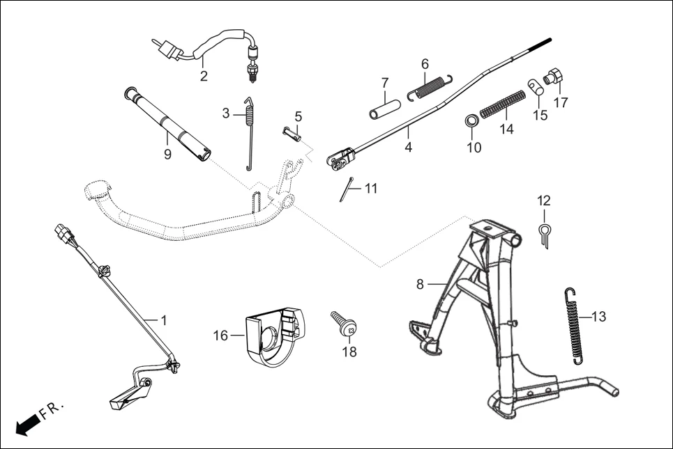 F-18 MAIN STAND/PEDAL BRAKE diagram showing 35357-AAF-400