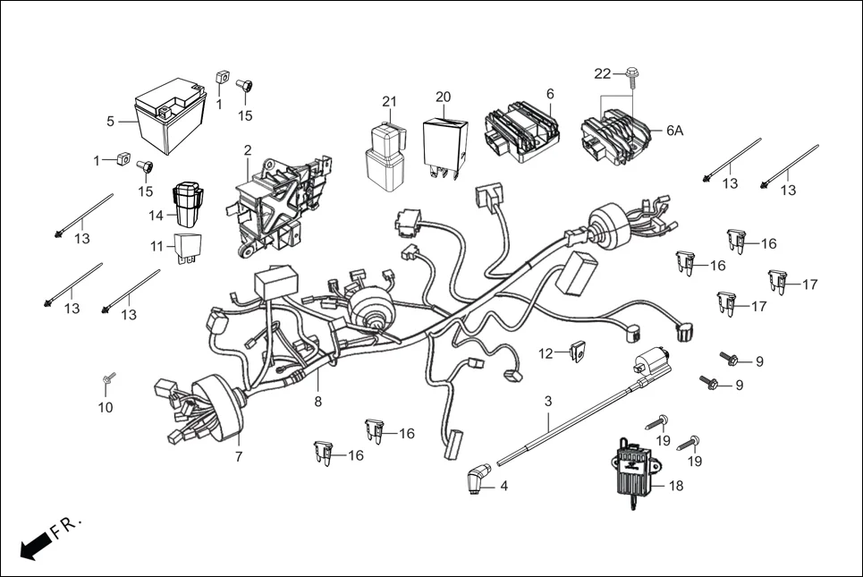 F-24 WIRE HARNESS/BATTERY diagram showing 17232-AAF-400