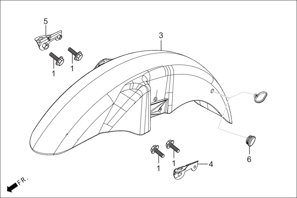 F-6-DISC FRONT FENDER diagram showing 61103-KST-940