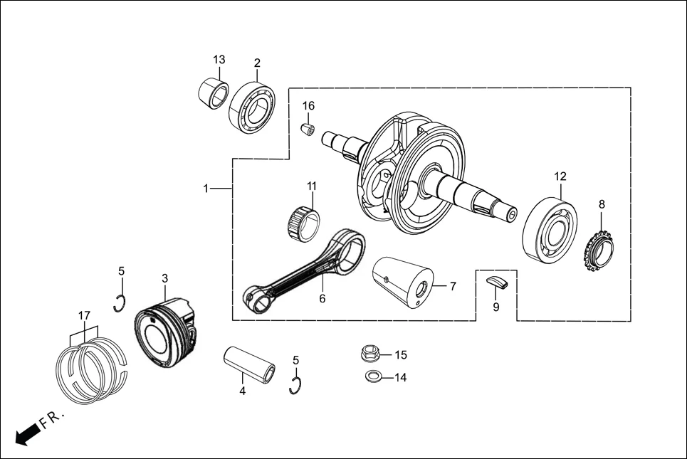 E-9 CRANKSHAFT/PISTON