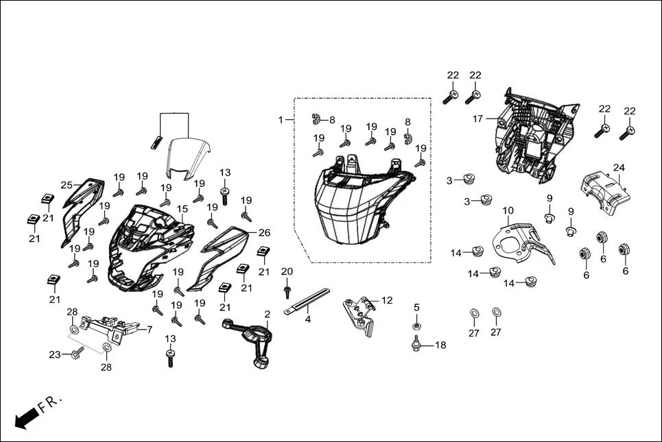F-1-WO-T HEAD LIGHT assembly diagram for Hero Passion Pro(March,2023)