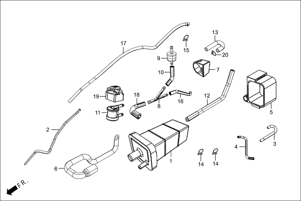 F-13A CANISTER ASSY assembly diagram for Hero Passion Pro(March,2023)