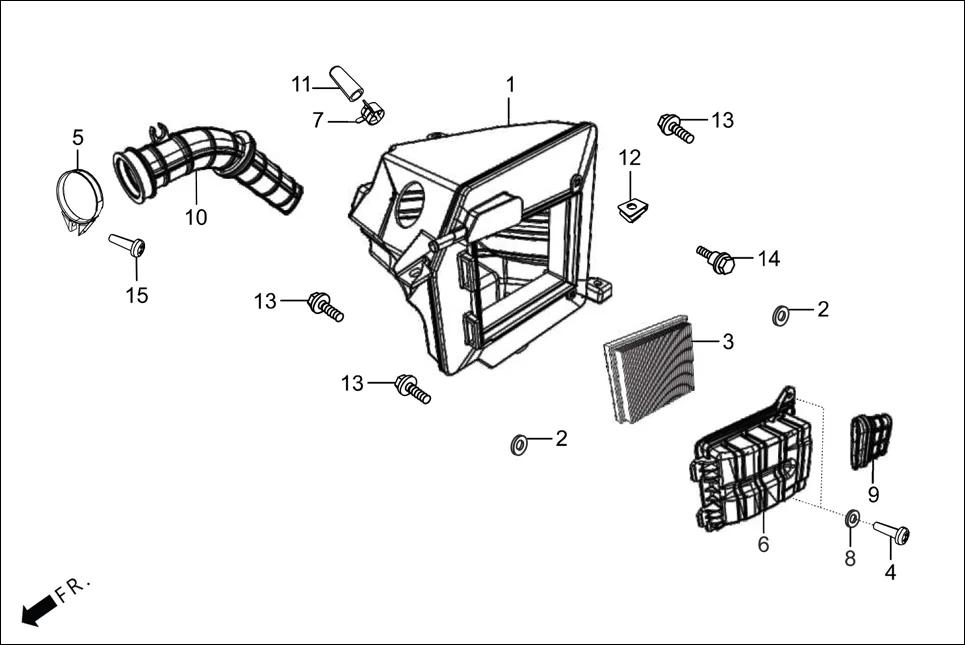 F-15 AIR CLEANER assembly diagram for Hero Passion Pro(March,2023)