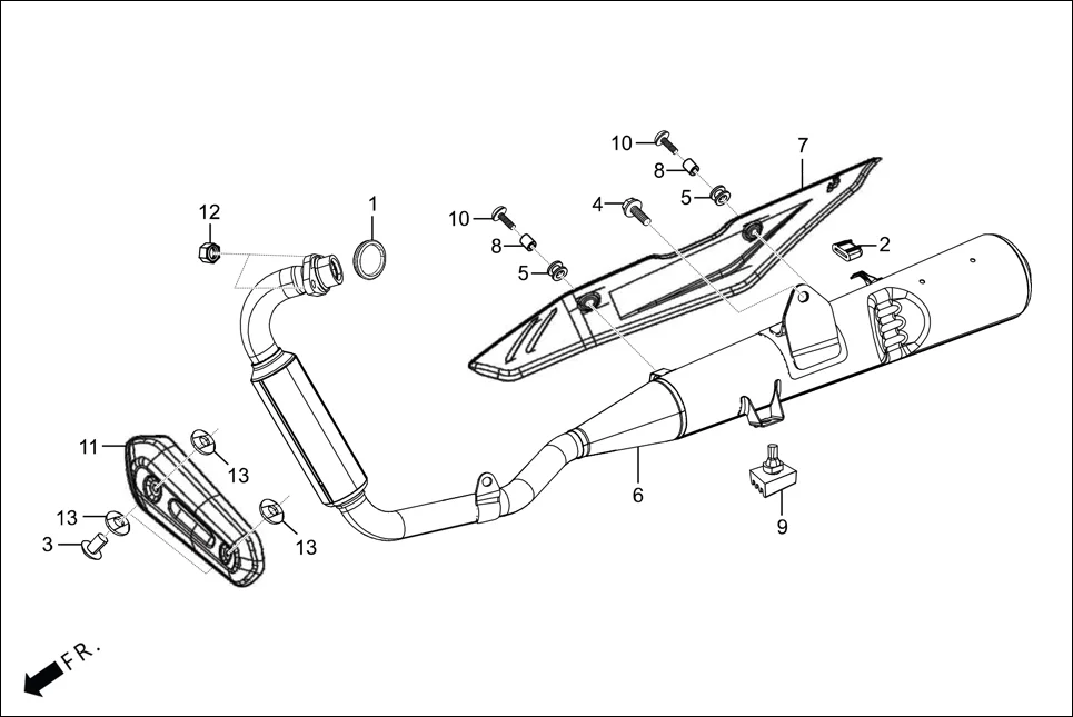 F-16 MUFFLER assembly diagram for Hero Passion Pro(March,2023)