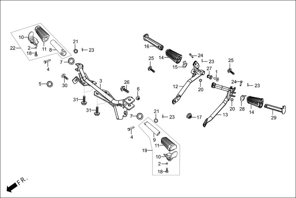 F-17 STEP ASSY./PILLION STEP. diagram showing 50661-425-670