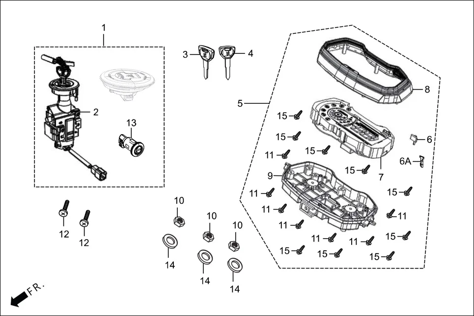 F-2-WT-DRUM SPEEDOMETER/CABLE/KEY SET assembly diagram for Hero Passion Pro(March,2023)