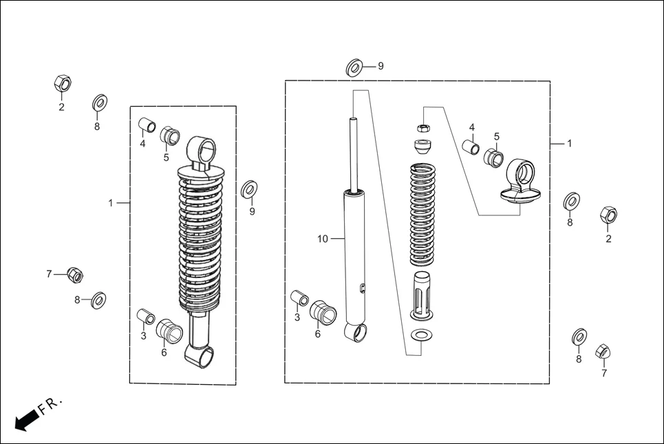 F-20 REAR CUSHION assembly diagram for Hero Passion Pro(March,2023)