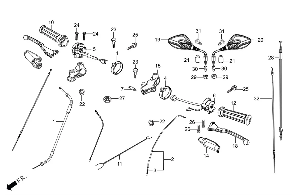 F-3-WT-DISC HANDLE LEVER/SWITCH/CONTROL CABLE assembly diagram for Hero Passion Pro(March,2023)