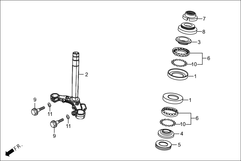F-5-DRUM STEERING STEM assembly diagram for Hero Passion Pro(March,2023)