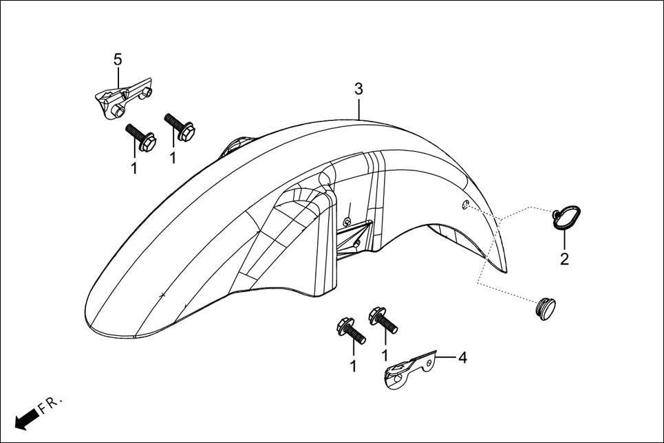 F-6-WT-DRUM FRONT FENDER assembly diagram for Hero Passion Pro(March,2023)